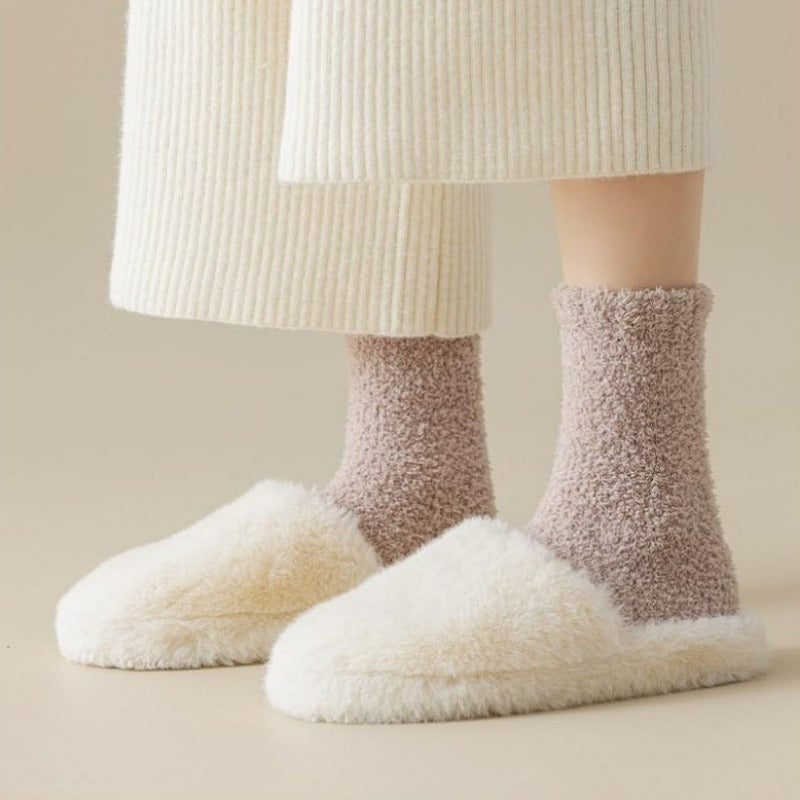 3 Pair Ultra-Plush Fleece Fuzzy Socks – Premium Winter Crew Socks