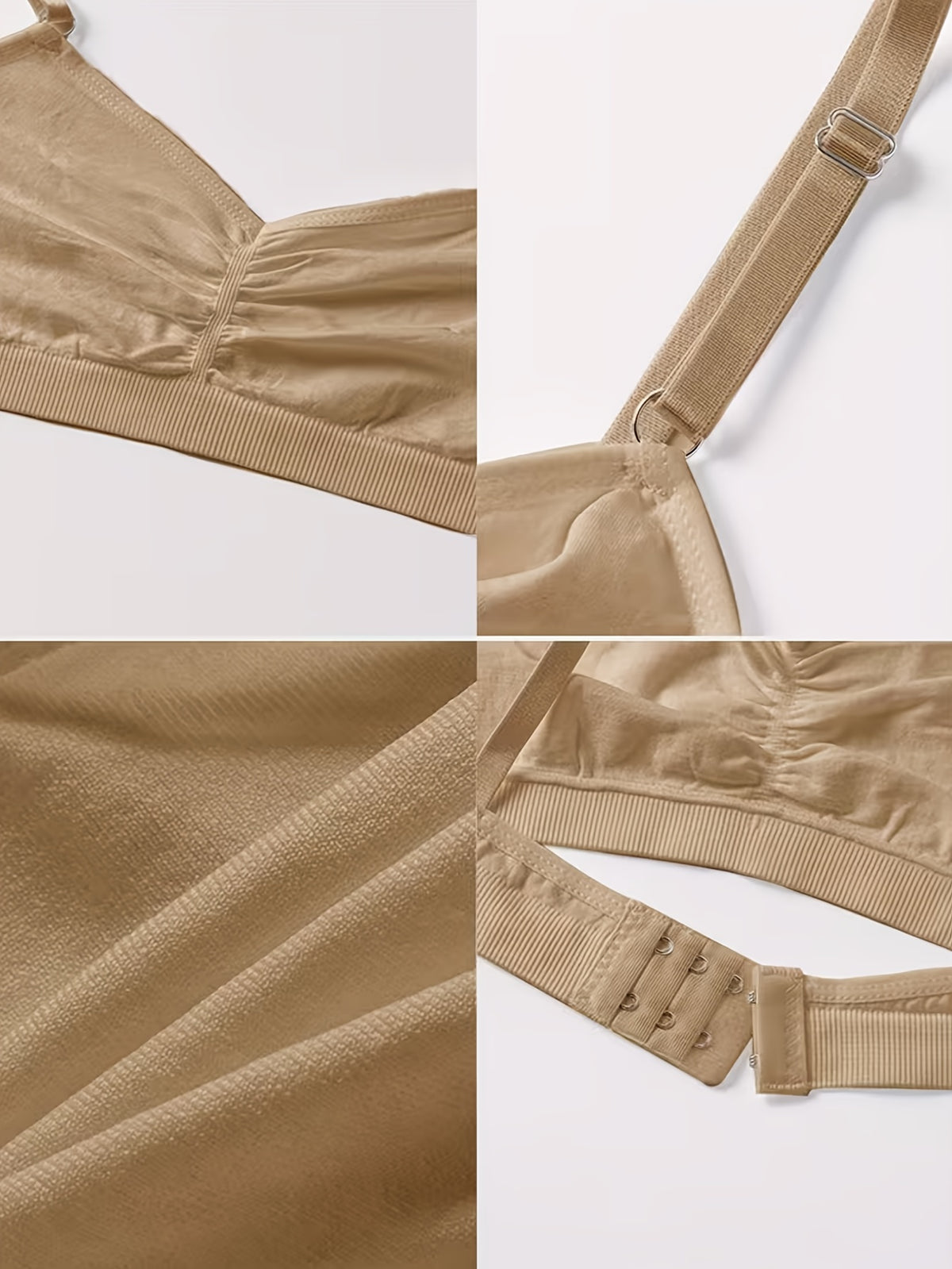 3-Pack Everyday Wireless Contour Bra Set Seamless Ruched Comfort Bralette