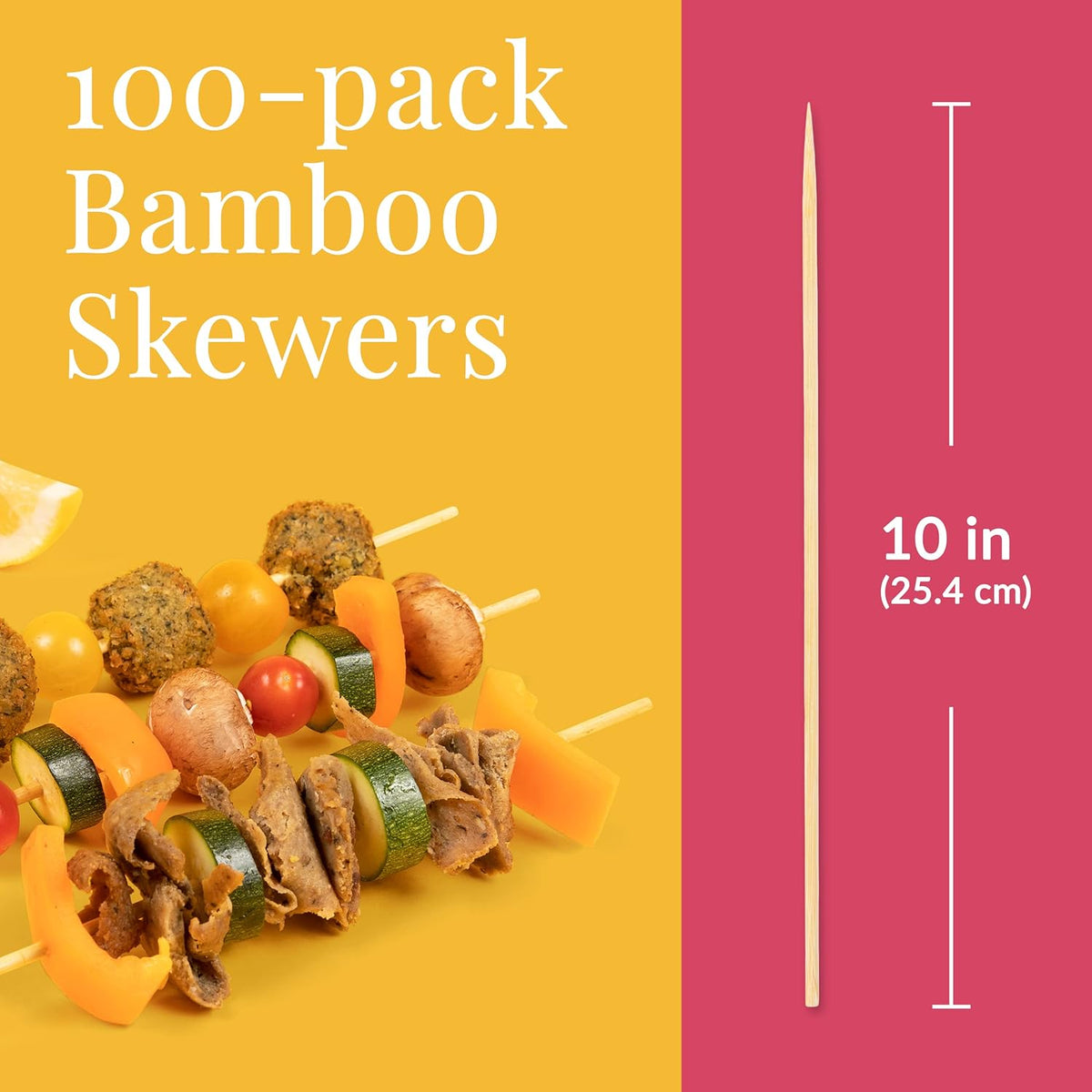 Premium Natural Bamboo Skewers – Heavy-Duty Wooden Sticks for Grilling, BBQ, Kebabs & Appetizers