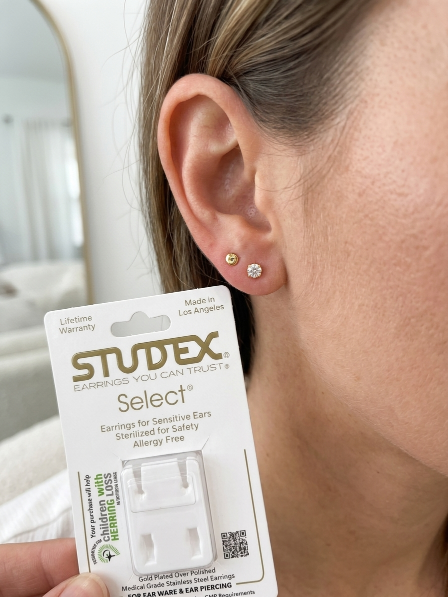 Studex® Select® Gold Plated Medical-Grade Stainless Steel Stud Earrings
