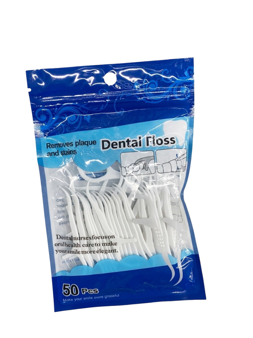 Premium Dental Floss Picks - 50 Count Pack for Plaque and Stain Removal