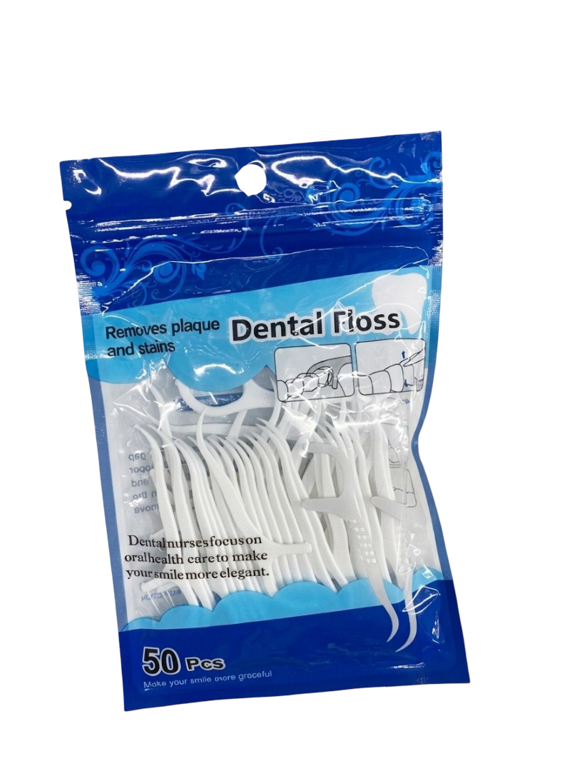 Premium Dental Floss Picks - 50 Count Pack for Plaque and Stain Removal