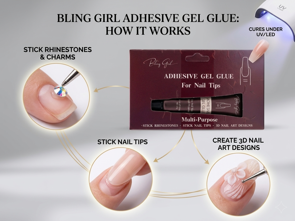 Bling Girl Multi-Purpose Adhesive Gel Glue for Nail Tips & 3D Art