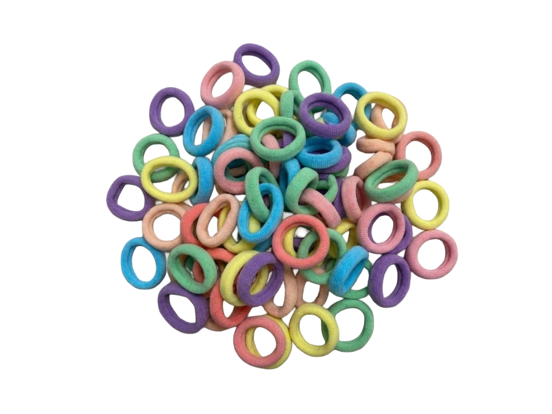100 Piece Premium Multi-Color Soft Elastic Scrunchies Set Seamless Cotton Hair Ties