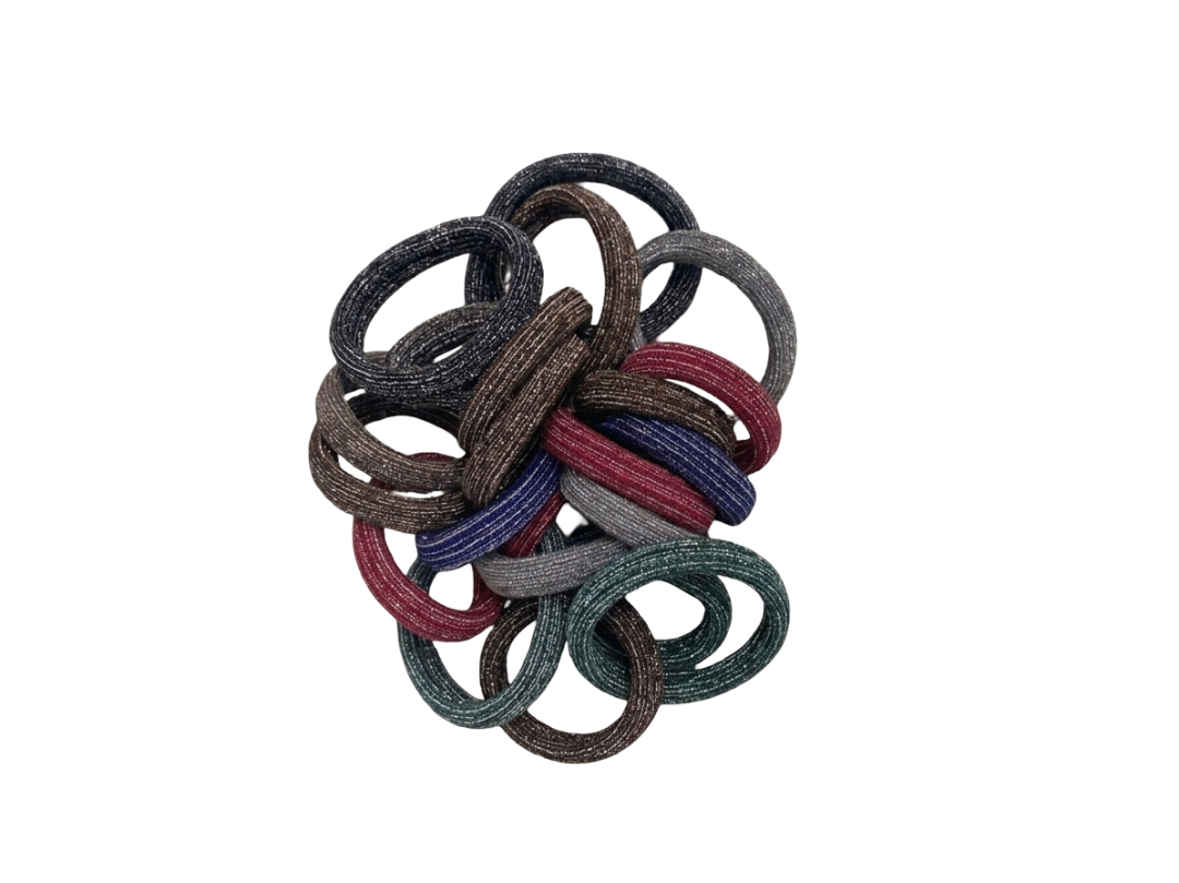 Premium Shimmer Elastic Hair Ties – Multi-Color Seamless Scrunchie Set