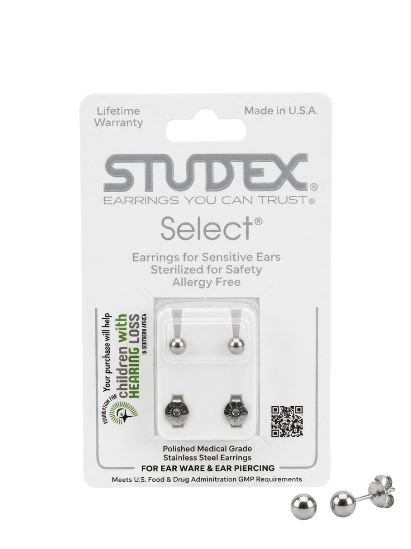 Studex® Select® Gold Plated Medical Grade Stainless Steel Ball Earrings