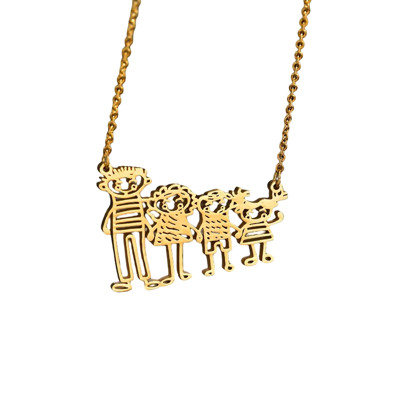 Custom Child’s Drawing Necklace – Your Child's Art in Real Gold & Silver