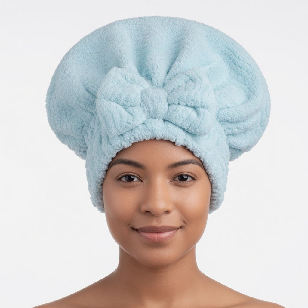 Microfiber Bow Hair Drying Towel Wrap – Ultra-Absorbent Magic Instant Dry Hair Cap for Women & Girls