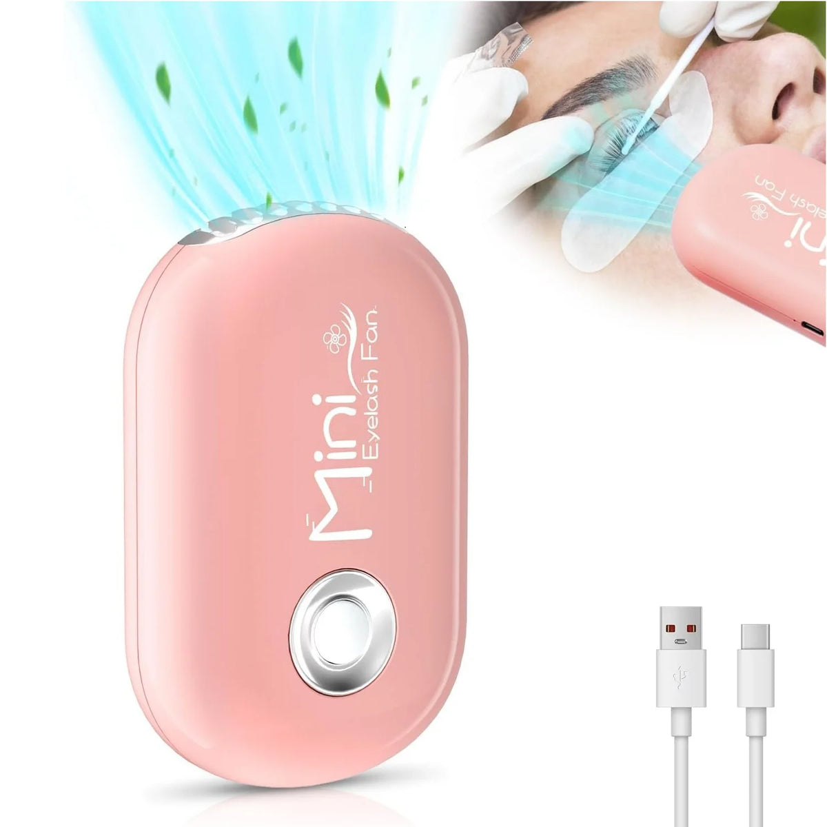 Portable Mini Eyelash Fan Dryer – Rechargeable USB Extension Drying Fan