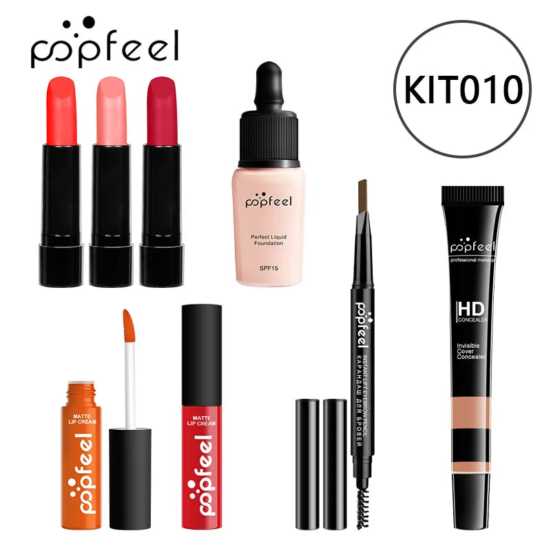 POPFEEEL All-In-One Professional Makeup Kit with Glitter Travel Case – Complete 35+ Piece Cosmetics & Brush Set for Beginners and Pros (KIT014)