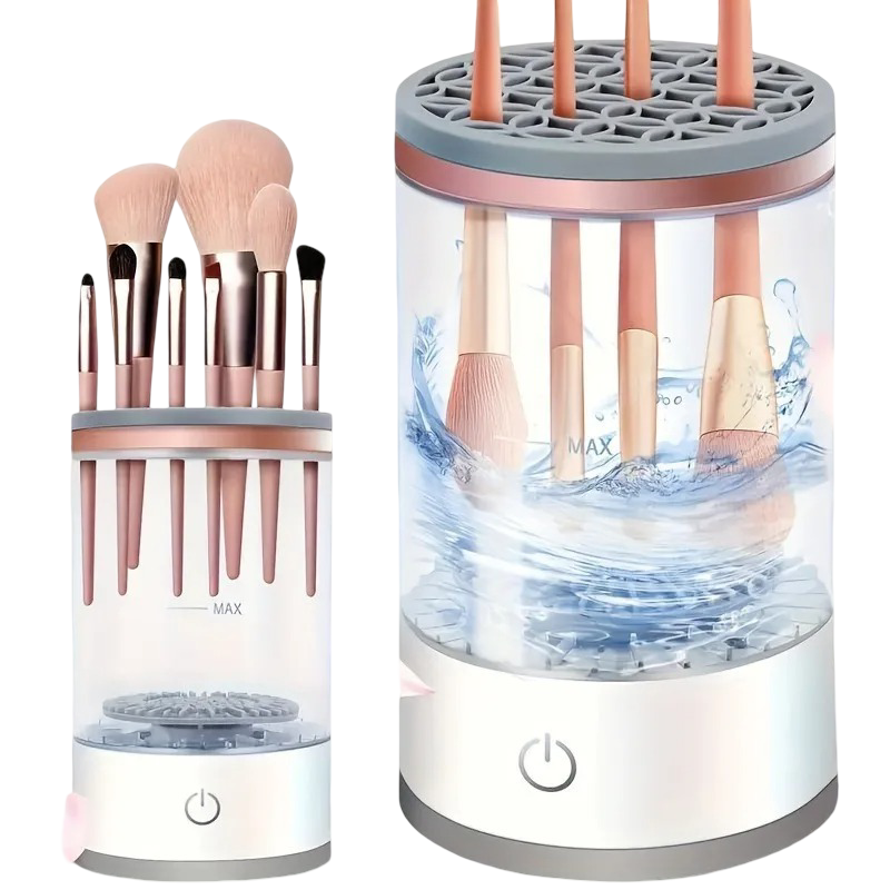 Electric Makeup Brush Cleaner & Dryer Machine – Automatic Sonic Vibration Cleaning Device with USB Charging & Multi-Brush Holder