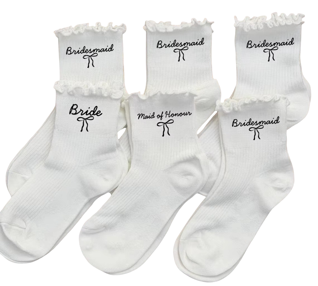 Bridal Party Ruffle Socks Set - Bride, Maid of Honour & Bridesmaids