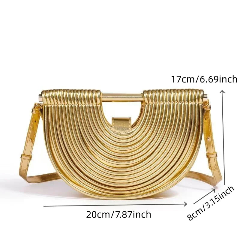 Ruched Half-Moon Handbag – Luxury Avant-Garde Crescent Top-Handle & Crossbody Bag