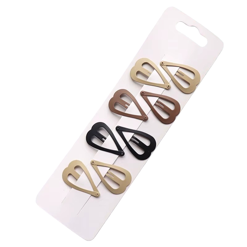 8-Piece Neutral Color Styling Set Premium Matte Heart Snap Hair Clips