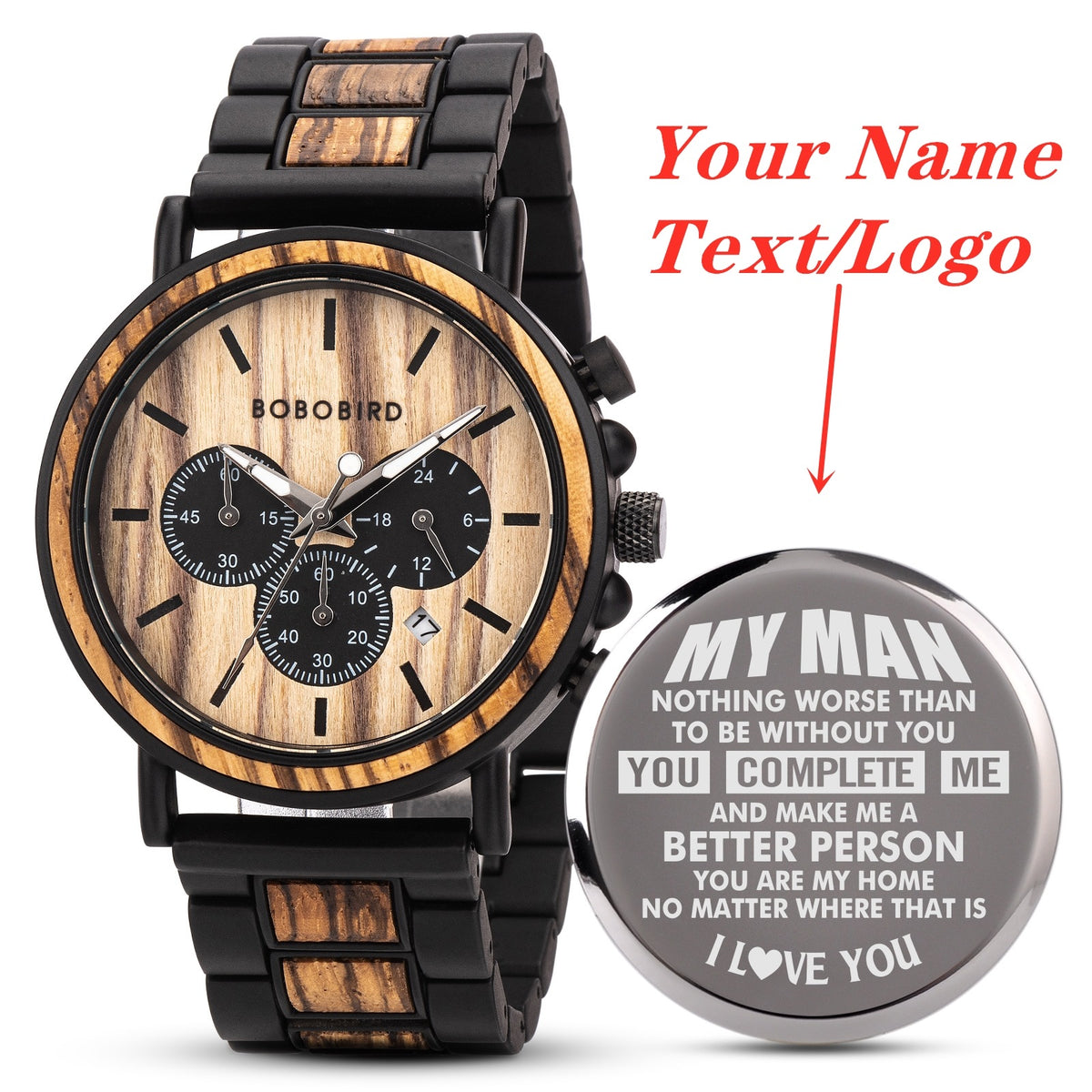 BOBO BIRD Personalized Men's Wooden Watch