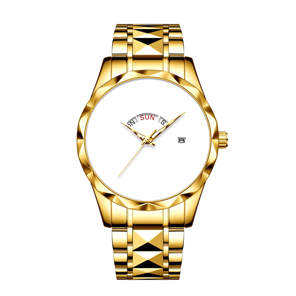 Luxury Two-Tone Stainless Steel Women's Quartz Watch – Custom Photo Dial with Day/Date Display