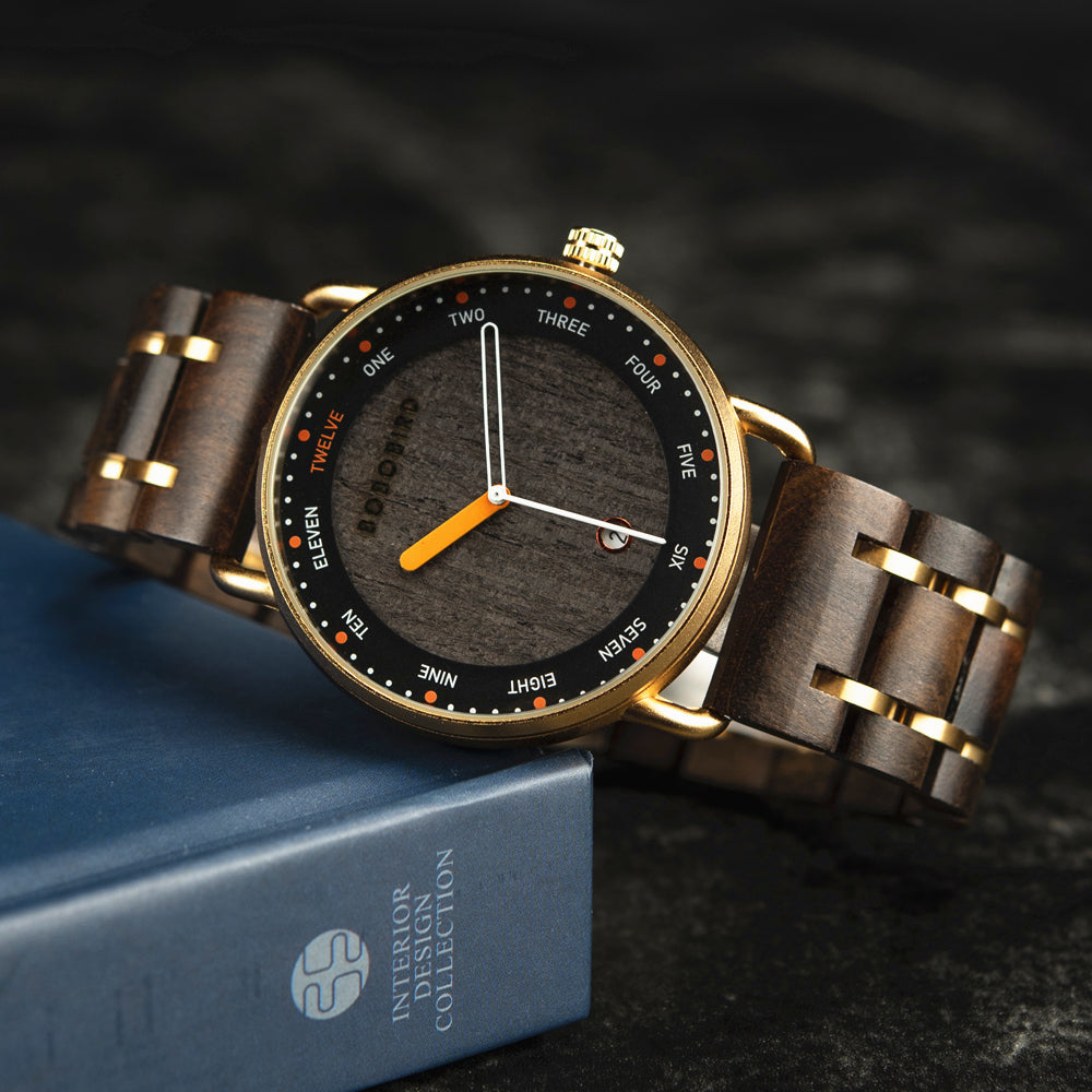 BOBO BIRD Luxury Minimalist Wooden Quartz Watch – Genuine Leather & All-Wood Band Series