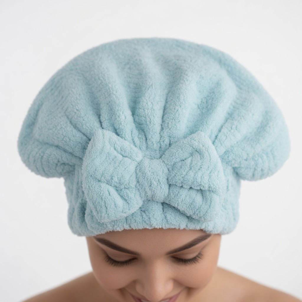 Microfiber Bow Hair Drying Towel Wrap – Ultra-Absorbent Magic Instant Dry Hair Cap for Women & Girls