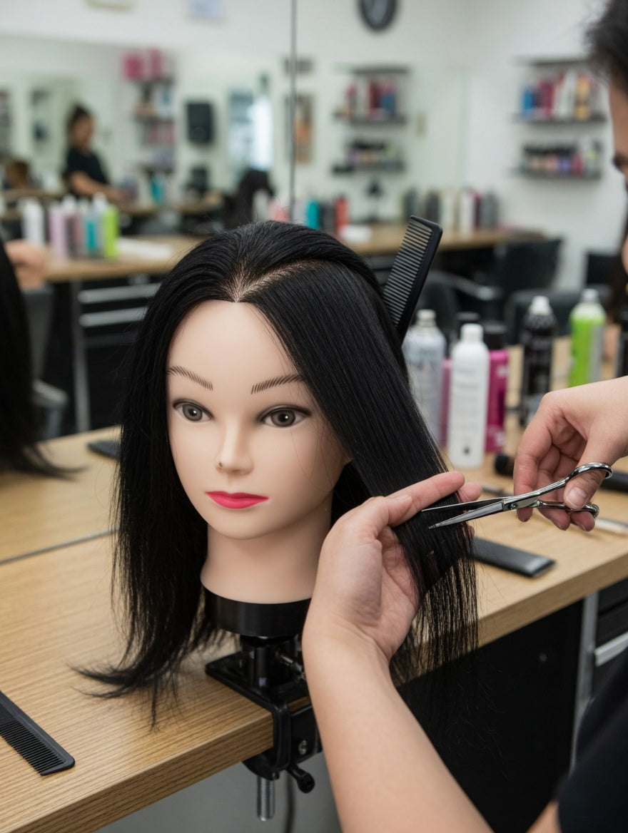 Professional PVC Female Mannequin Head for Wigs, Makeup Practice, and Accessory Display
