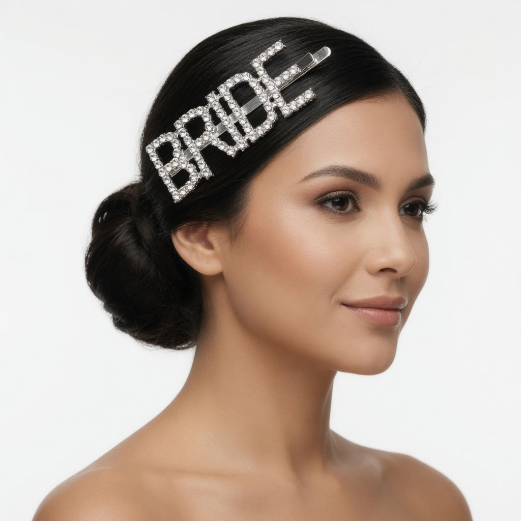 Sparkling Rhinestone "BRIDE" Hair Slide – Elegant Crystal Bridal Hair Pin for Weddings, Bachelorette Parties & Bridal Showers