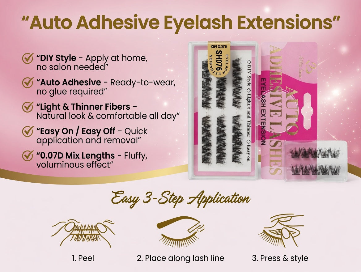 DIY Eyelash Extension Kit Auto-Adhesive - SH076 (0.07D Mix)