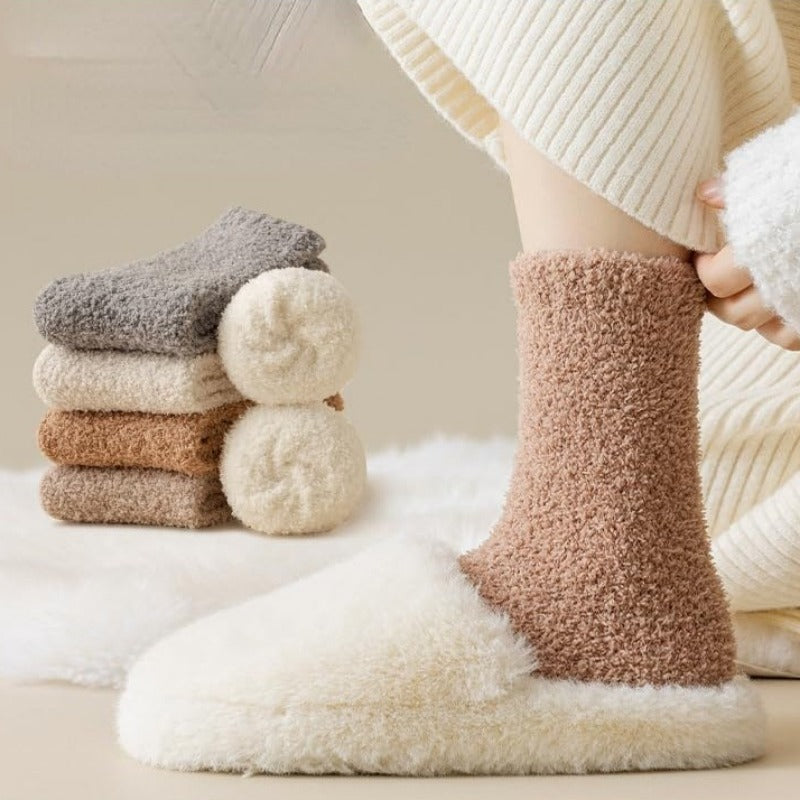 3 Pair Ultra-Plush Fleece Fuzzy Socks – Premium Winter Crew Socks