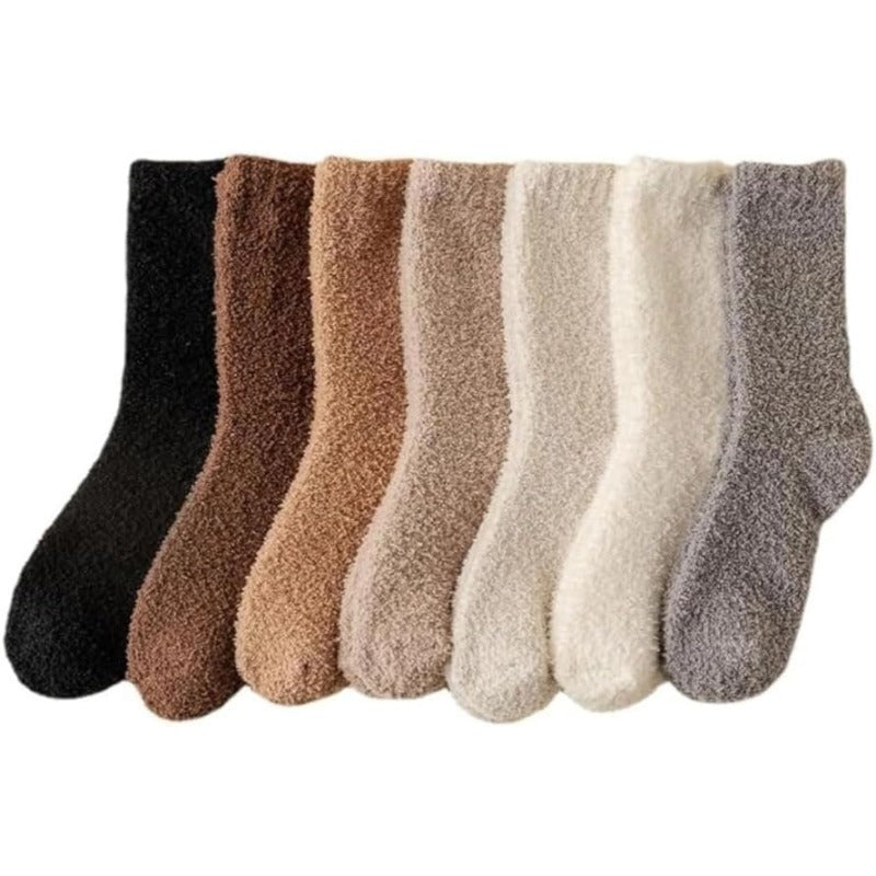 3 Pair Ultra-Plush Fleece Fuzzy Socks – Premium Winter Crew Socks – front view