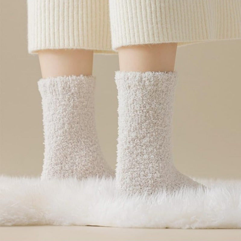 3 Pair Ultra-Plush Fleece Fuzzy Socks – Premium Winter Crew Socks