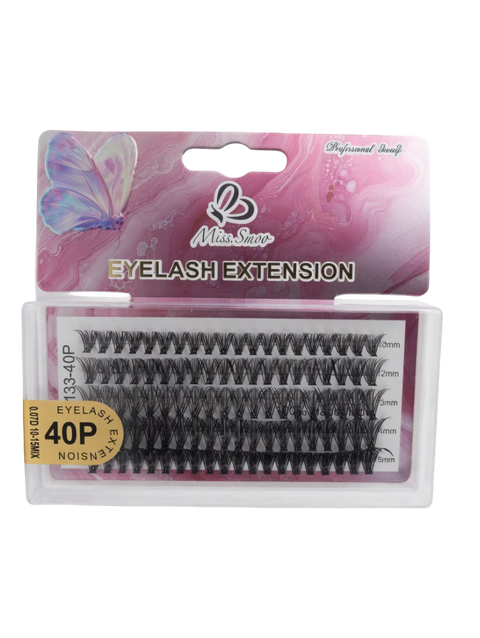 Miss Smoo Professional 40P Cluster Eyelash Extensions – Mixed Length (10mm-15mm)