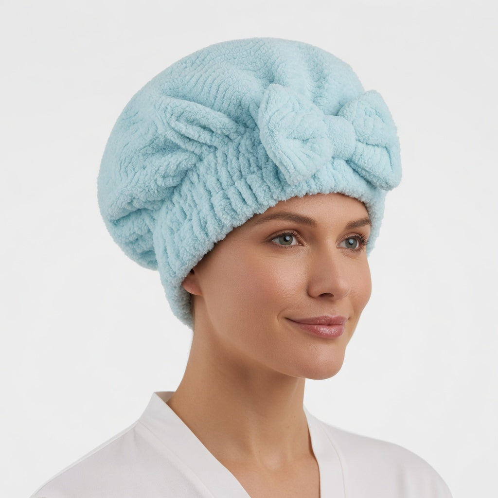 Microfiber Bow Hair Drying Towel Wrap – Ultra-Absorbent Magic Instant Dry Hair Cap for Women & Girls