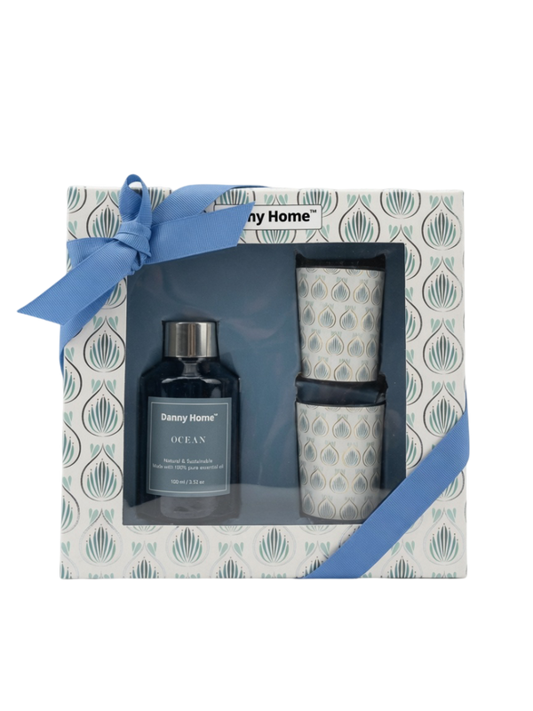 Danny Home™ Ocean Fragrance Reed Diffuser & Scented Candle Gift Set (3-Piece)