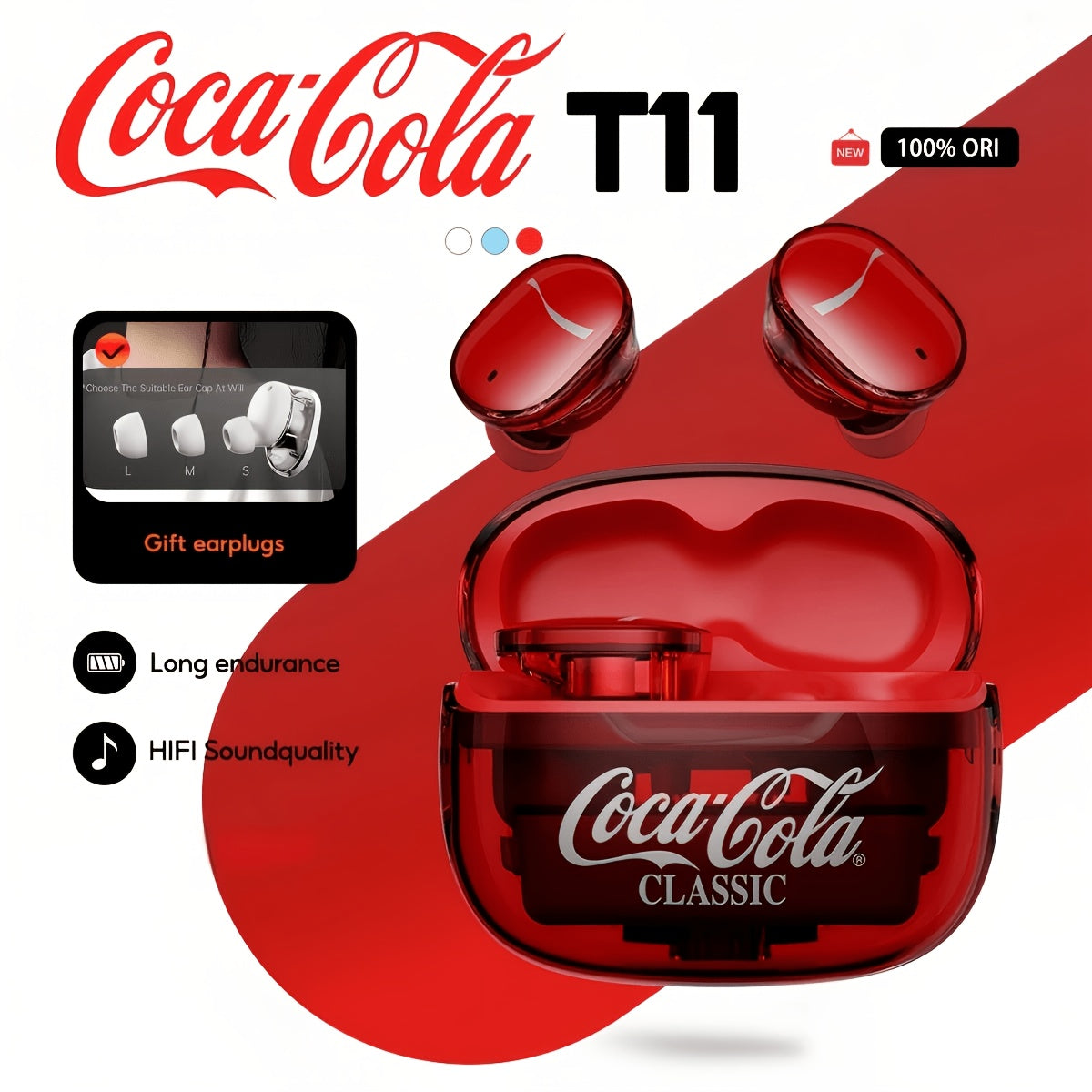 Coca-Cola Classic Edition True Wireless Earbuds – Limited Edition Translucent Red