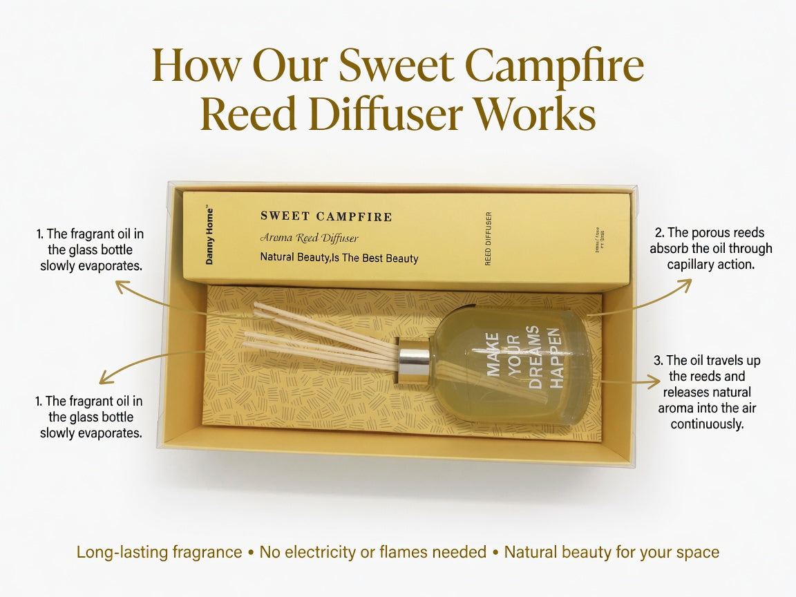 Danny Home "Sweet Campfire" Aroma Reed Diffuser Gift Set (200ml)