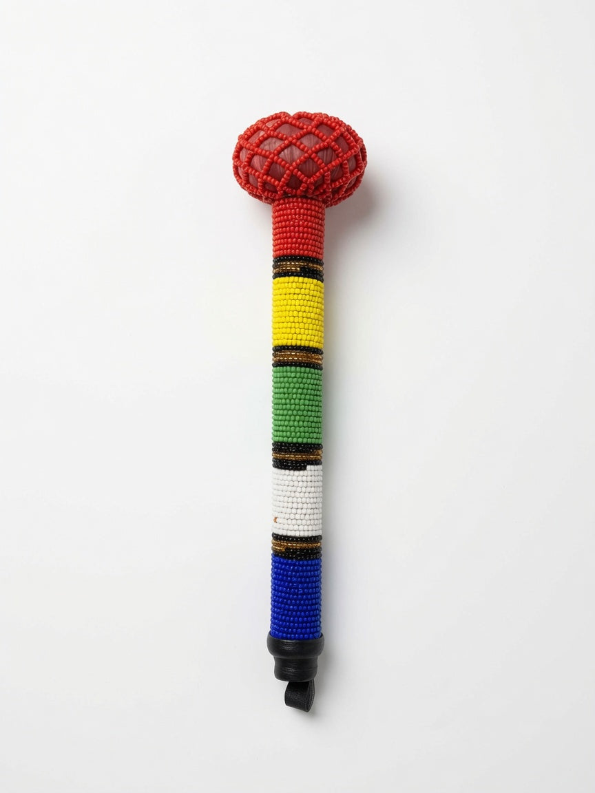 Handcrafted South African Beaded Iwisa / Traditional Zulu Beaded Knobkierie