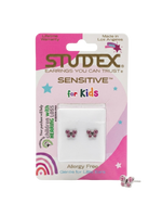 STUDEX Sensitive for Kids - Pink Crystal Butterfly Stud Earrings
