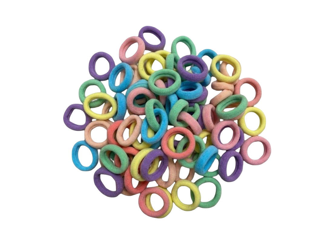 100 Piece Premium Multi-Color Soft Elastic Scrunchies Set Seamless Cotton Hair Ties