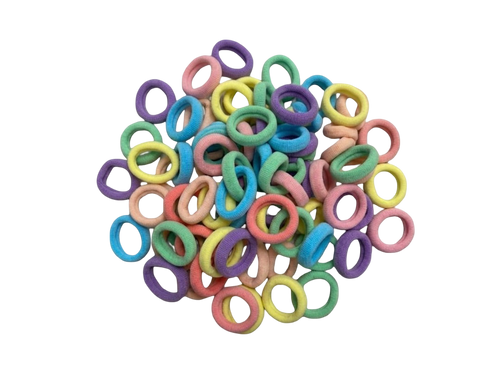 100 Piece Premium Multi-Color Soft Elastic Scrunchies Set Seamless Cotton Hair Ties – front view