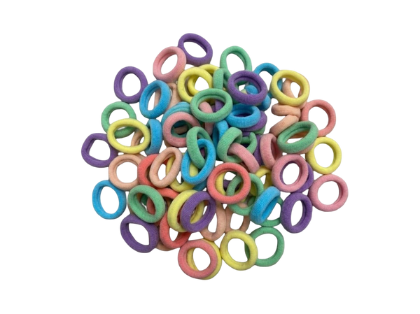 100 Piece Premium Multi-Color Soft Elastic Scrunchies Set Seamless Cotton Hair Ties