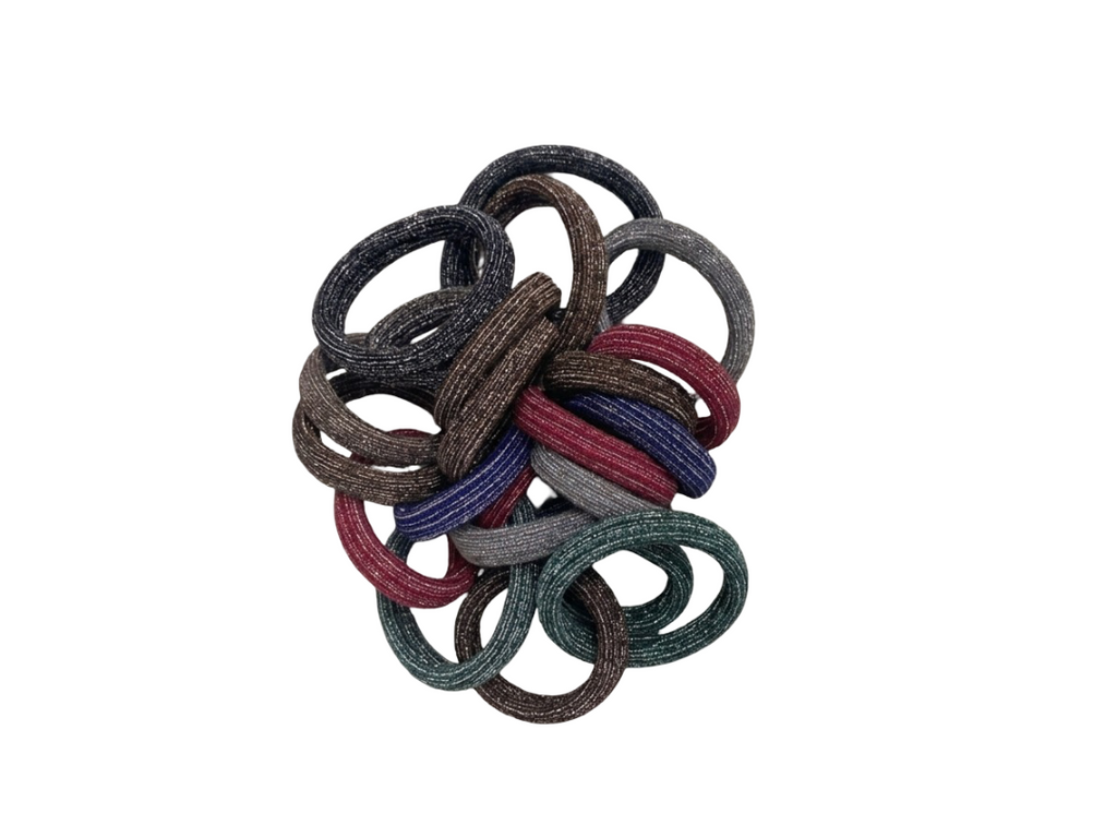 Premium Shimmer Elastic Hair Ties – Multi-Color Seamless Scrunchie Set