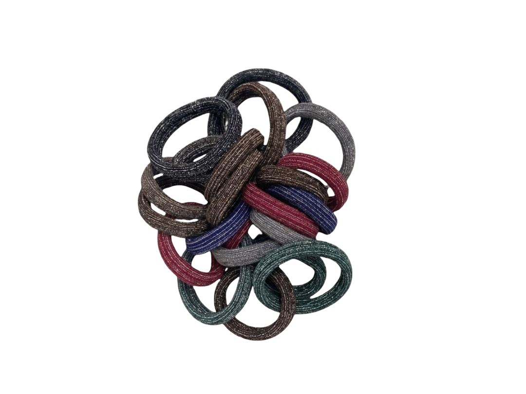 Premium Shimmer Elastic Hair Ties – Multi-Color Seamless Scrunchie Set