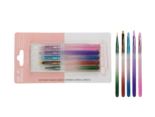Bling Girl 5-Piece Professional Nail Art Brush Set – Multi-Tip Precision Design Kit