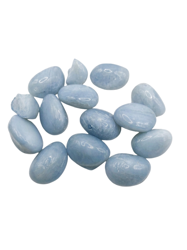 Premium Smooth Soft Blue Glass Pebbles – Decorative Vase Fillers & Craft Stones