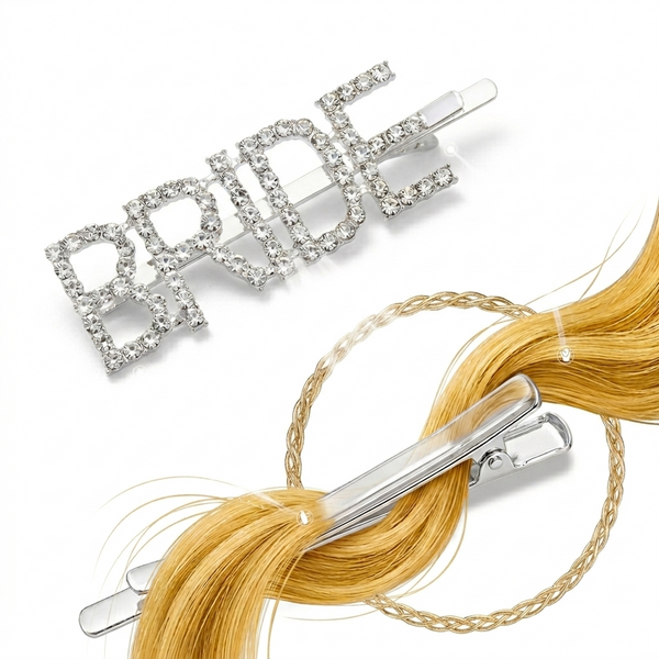 Sparkling Rhinestone "BRIDE" Hair Slide – Elegant Crystal Bridal Hair Pin for Weddings, Bachelorette Parties & Bridal Showers