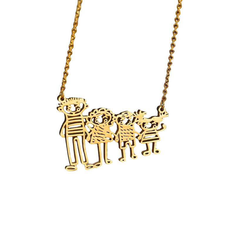 Custom Child’s Drawing Necklace – Your Child's Art in Real Gold & Silver