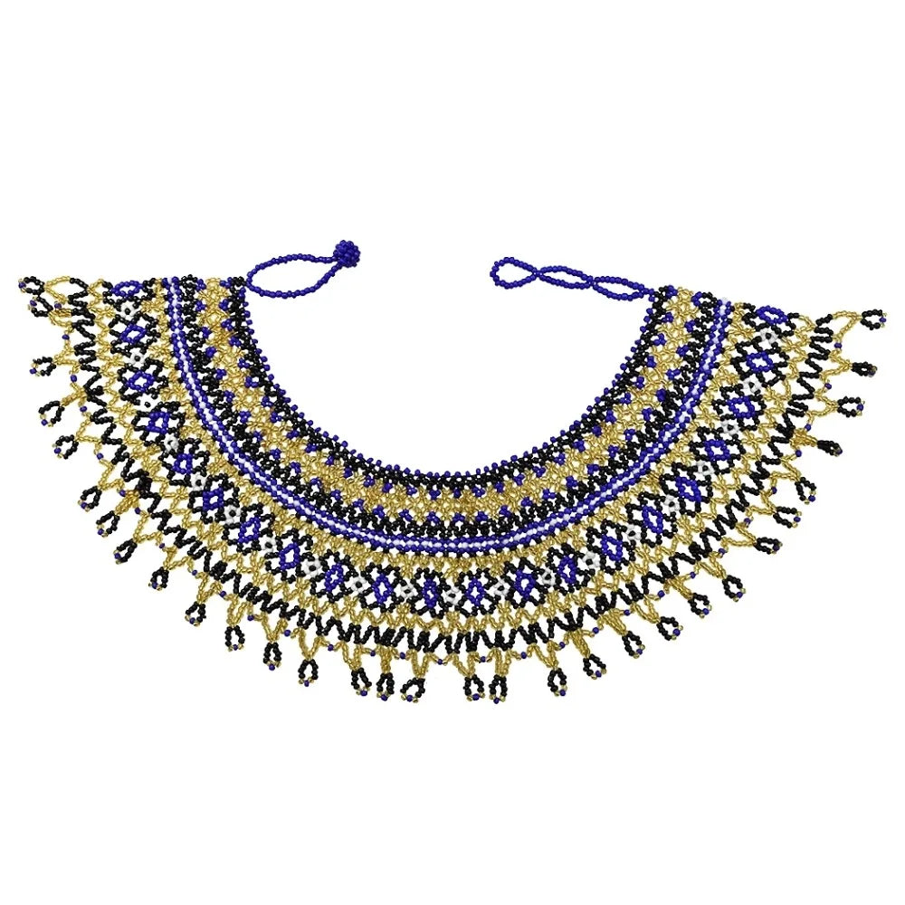 Handcrafted African Beaded Collar Necklace – Vibrant Traditional Zulu Inspired Statement Choker