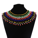 Handcrafted African Beaded Collar Necklace – Vibrant Traditional Zulu Inspired Statement Choker