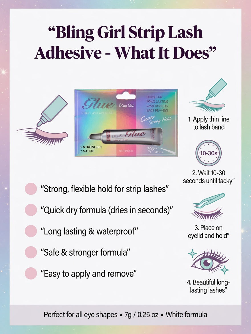 Bling Girl Strip Lash Adhesive - White (7g)
