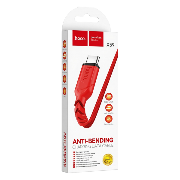 Hoco X59 Anti-Bending Type-C Fast Charging Data Cable (1m)