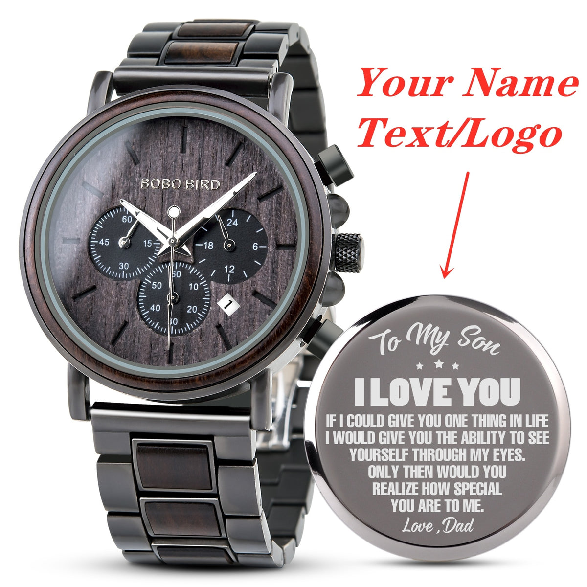 BOBO BIRD Personalized Men's Wooden Watch
