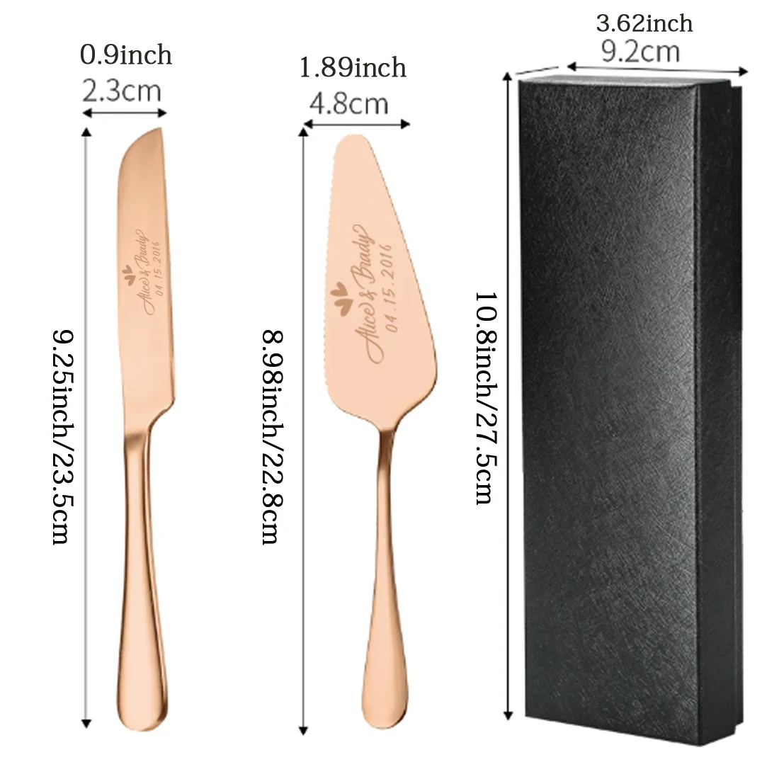 Personalized Wedding Cake Knife and Server Set